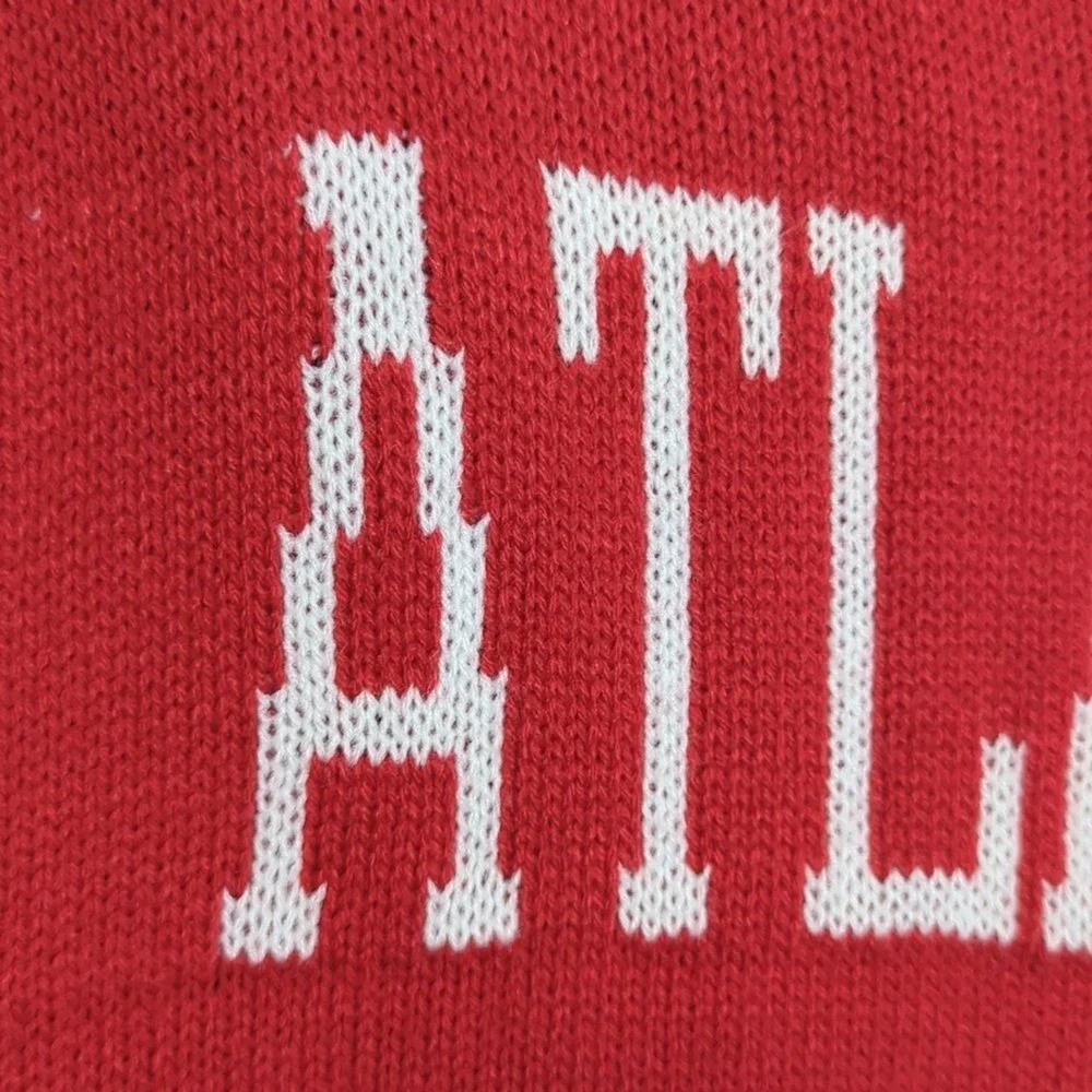 Red Sweater Atlanta and White‎ Oversized Romantic Slouchy Women's Sweater 2X